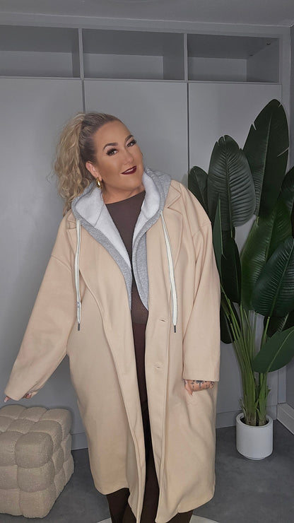 Oversize-Mantel Beige