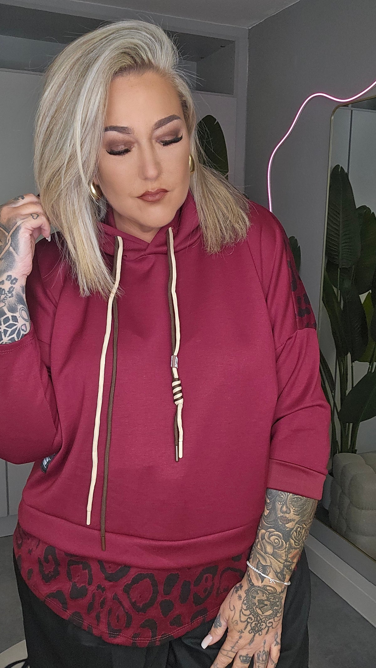 Leo Kapuzenshirt Bordeaux