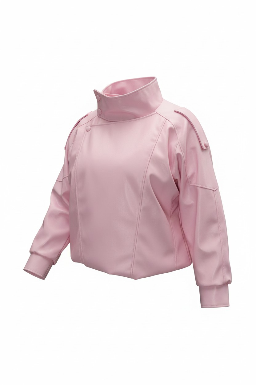 Oversize Lederjacke Blush Secret