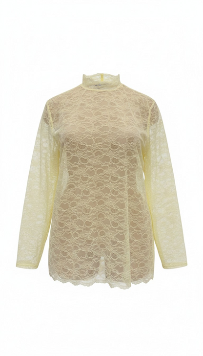 Spitzen Shirt Milana Buttergelb