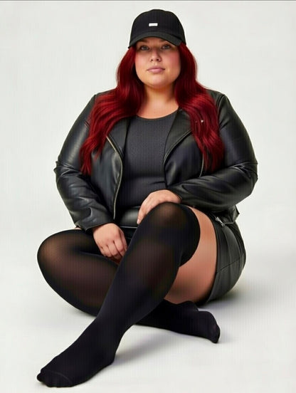 Strumpfhose Overknee-Optik Schwarz