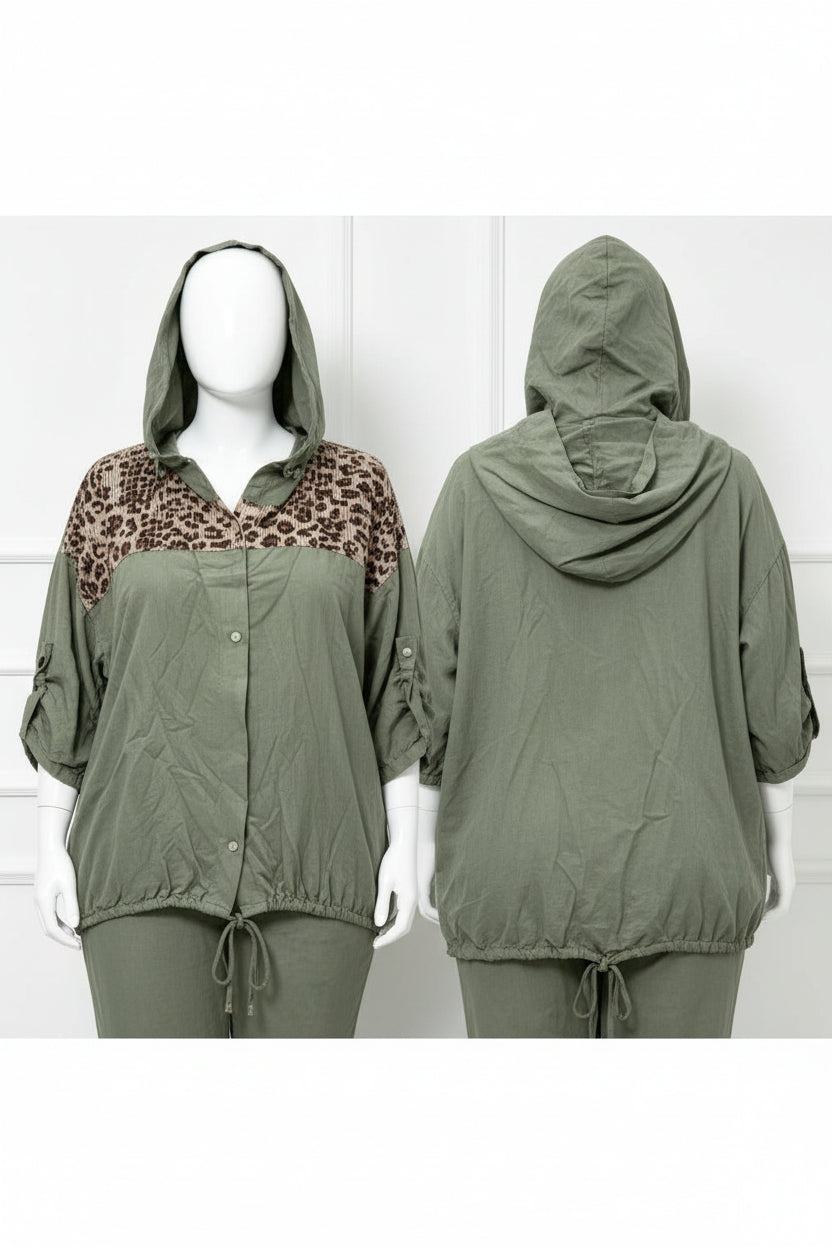 Kapuzenjacke Khaki Leo