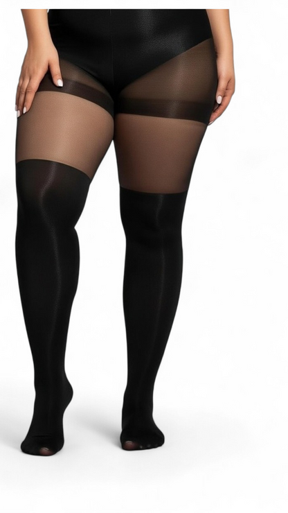 Overknee-Strumpfhose Schwarz