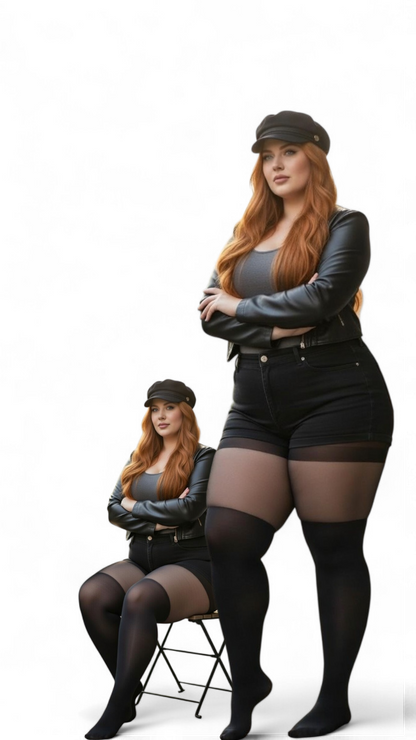 Overknee-Strumpfhose Schwarz